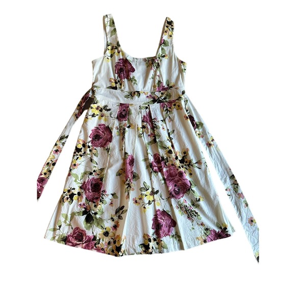 Maurice's Cream Floral Print Dress 7/8 - Picture 1 of 8
